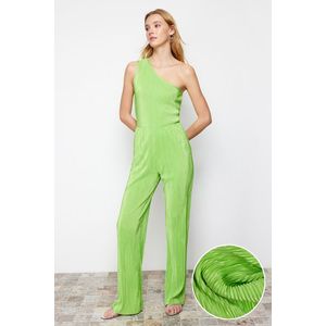 Trendyol Green Pleat Lined Stretchy Knitted Trousers obraz