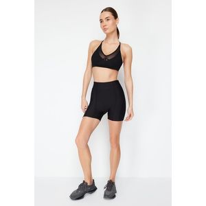 Trendyol Black Restorer Stitching Detailed Knitted Sports Shorts/Short Leggings obraz
