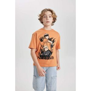 DEFACTO Boy Oversize Fit Crew Neck Printed T-Shirt obraz