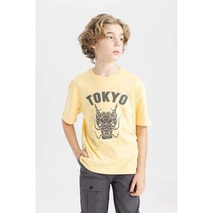 DEFACTO Boy Oversize Fit Crew Neck Printed Short Sleeve T-Shirt obraz