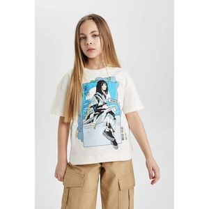 DEFACTO Girl Oversize Fit Printed Short Sleeve T-Shirt obraz