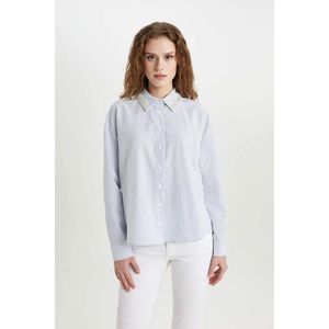 DEFACTO Oversize Fit Shirt Collar Oxford Long Sleeve Shirt obraz