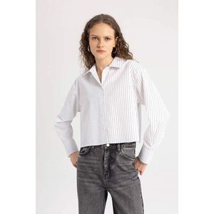 DEFACTO Oversize Fit Shirt Collar Poplin Long Sleeve Shirt obraz