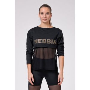 Dámské tričko Nebbia Intense Mesh T-shirt 805 black XS obraz