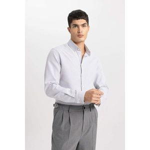 DEFACTO Slim Fit Polo Collar Long Sleeve Shirt obraz