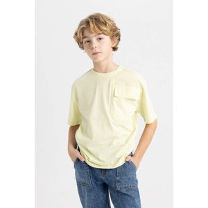 DEFACTO Boy Oversize Fit Crew Neck 3D Short Sleeve T-Shirt obraz
