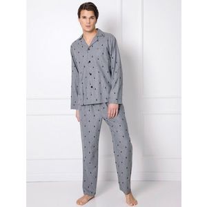Pyjamas Aruelle Elis Long L/R S-2XL men's grey melange obraz