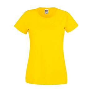 Yellow Women's T-shirt Lady fit Original Fruit of the Loom obraz