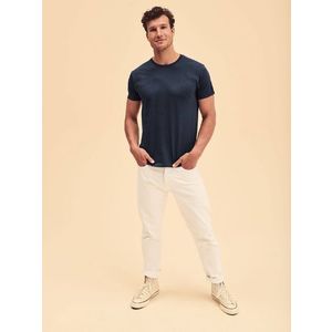 Navy blue Iconic combed cotton t-shirt Fruit of the Loom obraz