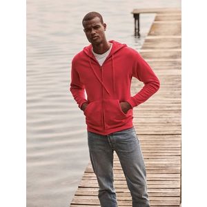 Red Zippered Hoodie Classic Fruit of the Loom obraz