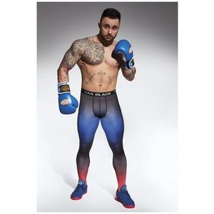 Bas Bleu QUANTUM men's functional sports leggings with a drawstring waistband obraz