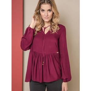 Blouse ONE with a wide frill burgundy obraz