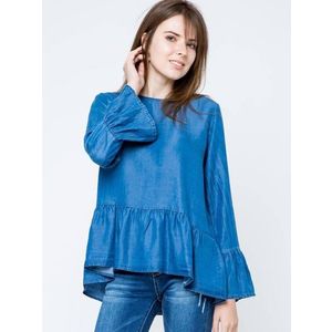 Euphora blouse a'la jeans fastened with buttons at the back blue obraz