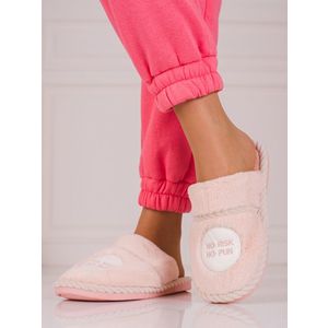 Pink women's slippers with Fur Shelvt obraz