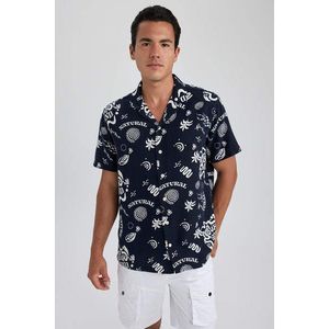 DEFACTO Relax Fit Cotton Printed Short Sleeve Shirt obraz