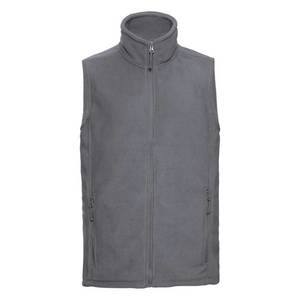 Men's grey fleece vest pill-free fleece Russell obraz