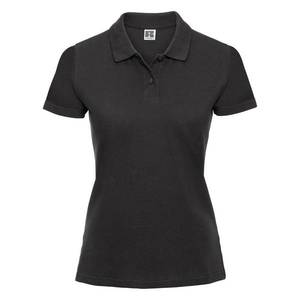 Women's polo shirt black 100% cotton Russell obraz