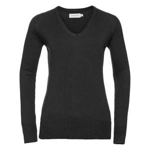 Women's knitted pullover with neckline V R710F 50/50 50% Cotton 50% acrylic CottonBlend TM weave 12 275g obraz