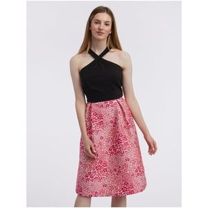 Růžovo-černé dámské květované šaty ORSAY obraz