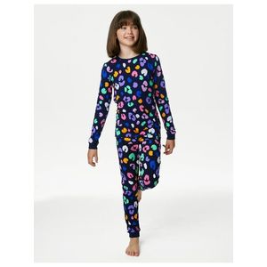 Tmavě modré holčičí vzorované pyžamo Marks & Spencer obraz