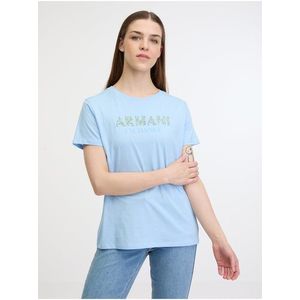 Světle modré dámské tričko Armani Exchange obraz