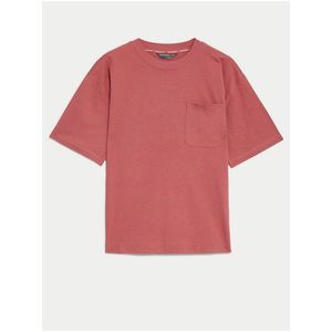 Růžové dámské tričko volného střihu Marks & Spencer obraz