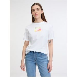 Bílé dámské tričko s potiskem Calvin Klein obraz