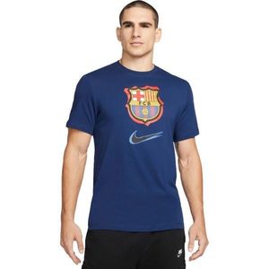 Nike FC BARCELONA CREST Pánské fotbalové tričko, tmavě modrá, velikost obraz
