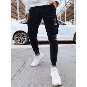 Poutavé černé kapsáčové jogger kalhoty obraz