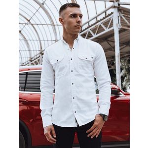 Atraktivní džínová košile v bílé barvě obraz