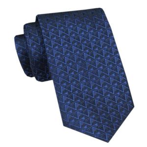 Moderní tmavě modrá pánská kravata se vzorem obraz