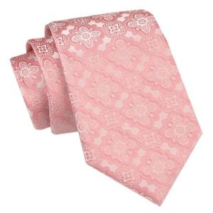 Vzorovaná růžová pánská kravata obraz