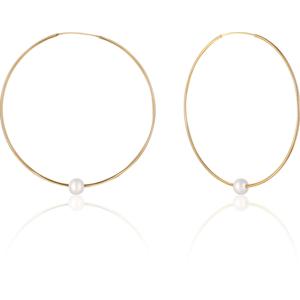 JwL Luxury Pearls Pozlacené náušnice kruhy s pravými bílými perlami JL0639 obraz