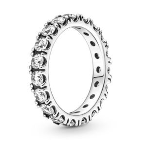 Pandora Třpytivý stříbrný prsten s čirými krystaly Timeless 190050C01 50 mm obraz