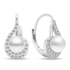 Brilio Silver Elegantní stříbrné náušnice s perlami EA751W obraz