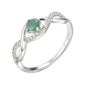 Brilio Silver Okouzlující stříbrný prsten se smaragdem Precious Stone SR00716P 58 mm obraz