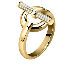 Morellato Elegantní pozlacený prsten z oceli s krystaly Abbraccio SAUC09 54 mm obraz