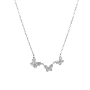 AGAIN Jewelry Něžný stříbrný náhrdelník s motýlky AJNA0023 obraz