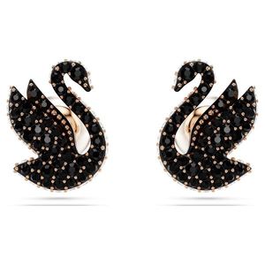 Swarovski Ikonické náušnice s černými krystaly Swan 5684608 obraz