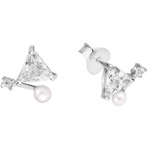 JwL Luxury Pearls Jemné náušnice s pravou perlou a krystaly JL0586 obraz