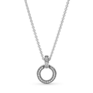 Pandora Okouzlující stříbrný náhrdelník se zirkony 399487C01-45 (řetízek, přívěsek) obraz