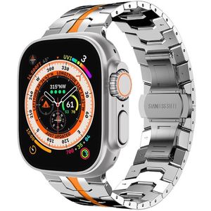 4wrist Ocelový tah Iron Man pro Apple Watch 42/44/45/49 mm - Silver/Orange obraz
