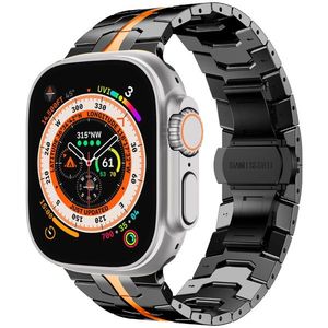 4wrist Ocelový tah Iron Man pro Apple Watch 42/44/45/49 mm - Black/Orange obraz