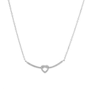 AGAIN Jewelry Stříbrný náhrdelník se třpytivým srdíčkem AJNA0006 obraz
