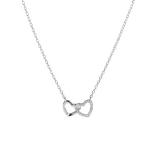 AGAIN Jewelry Stříbrný náhrdelník Propojená srdíčka AJNA0016 obraz
