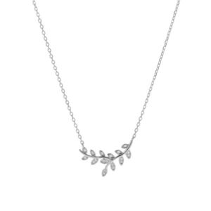 AGAIN Jewelry Stříbrný náhrdelník se zirkony Větvička AJNA0017 obraz
