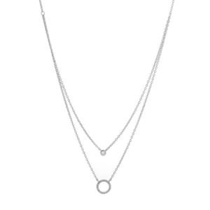 AGAIN Jewelry Dvojitý stříbrný náhrdelník se zirkony AJNA0009 obraz