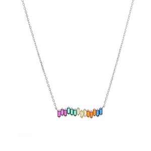 AGAIN Jewelry Krásný stříbrný náhrdelník s barevnými zirkony AJNA0010 obraz