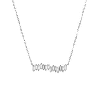 AGAIN Jewelry Krásný stříbrný náhrdelník s čirými zirkony AJNA0012 obraz