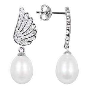 JwL Luxury Pearls Perlové náušnice s bílou pravou perlou a zirkony JL0534 obraz